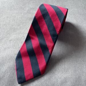 Ferrell Reed Silk Regimental Stripe Tie Red Navy/ Black Classic Holiday Prep